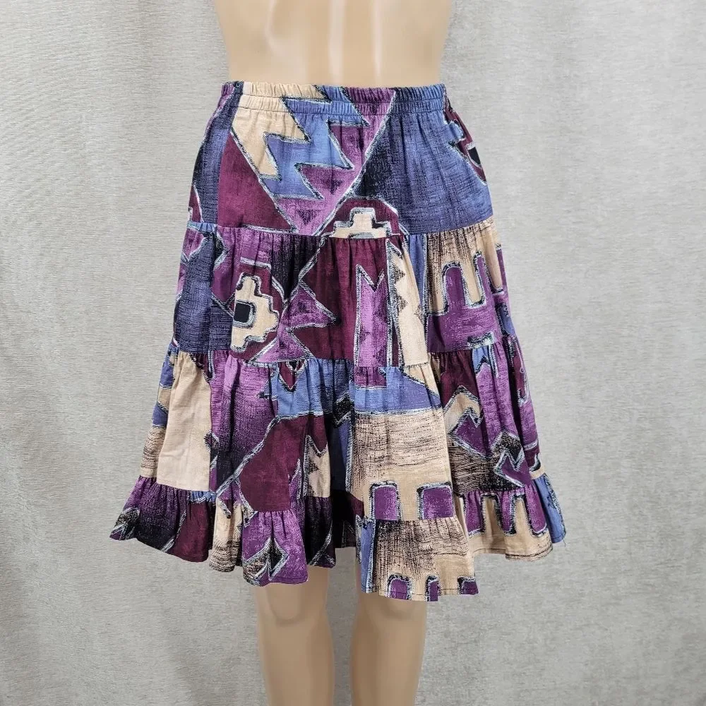 Roughrider Vintage Western Circle Skirt Set Top Puffed Sleeves Corset Back